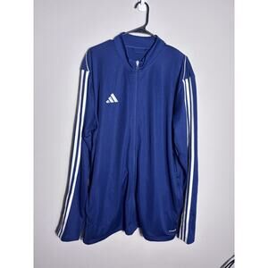 Adidas Men’s Aeroready 3 Stripe Tracksuit Jacket Navy Blue 2XL Full Zip Slim Fit